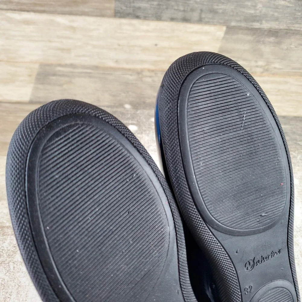 Naturino Pavia 2 Girls Shoes Sz 1.5 Blue Leather Round Toe Hook & Loop Strap